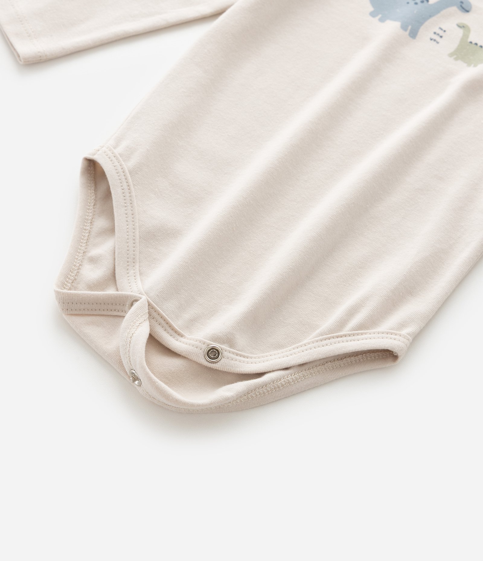 Body Infantil com Estampa de Dinossauro – Tam RN a 18 Meses Bege Claro 5