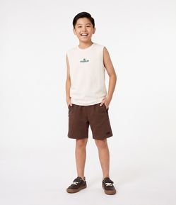 Bermuda Infantil em Moletom com Bolso com Zíper - Tam 5 a 14 Anos