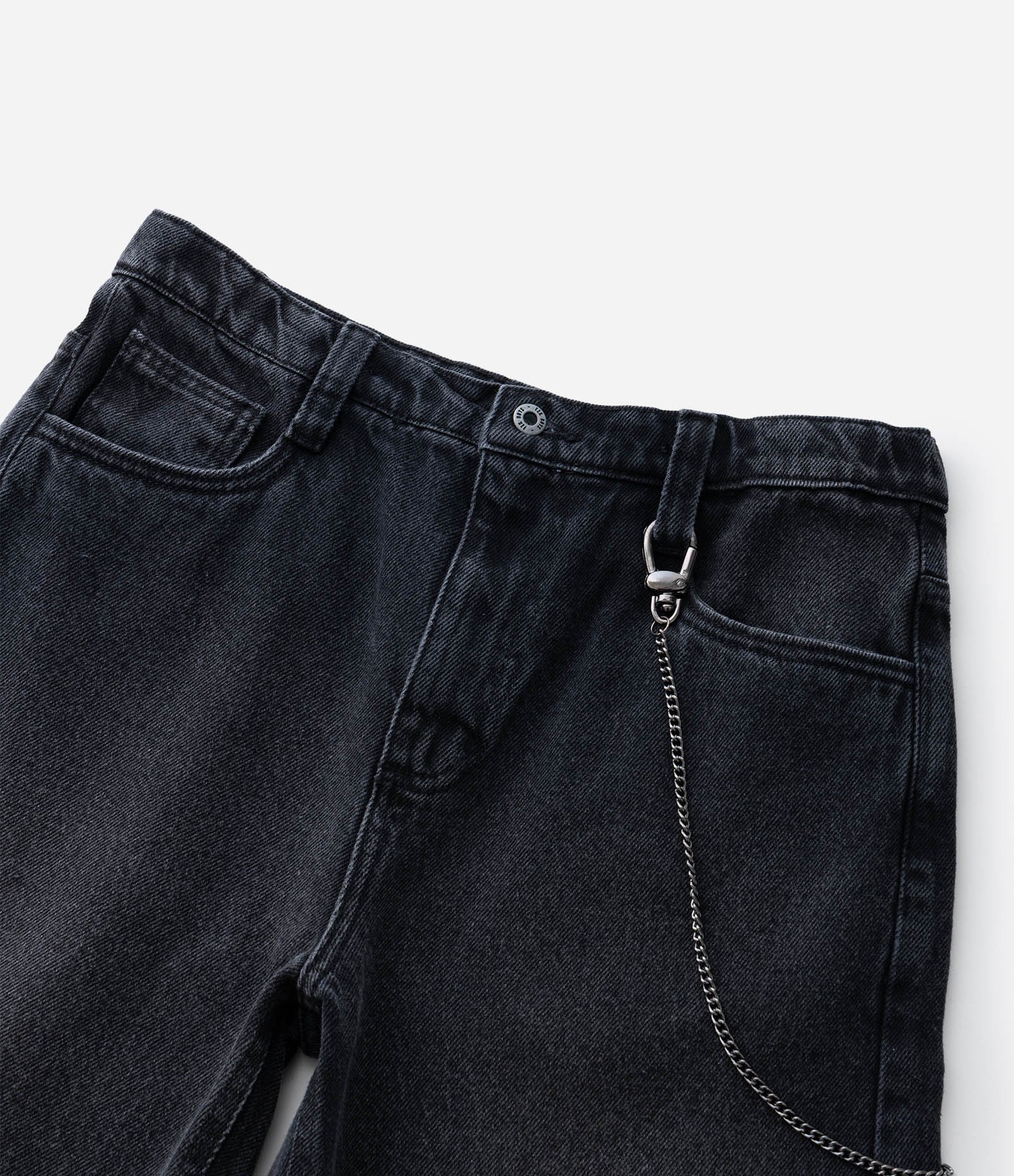 Calça Infantil Super Baggy em Jeans com Corrente – Tam 5 a 14 Anos Preto 7