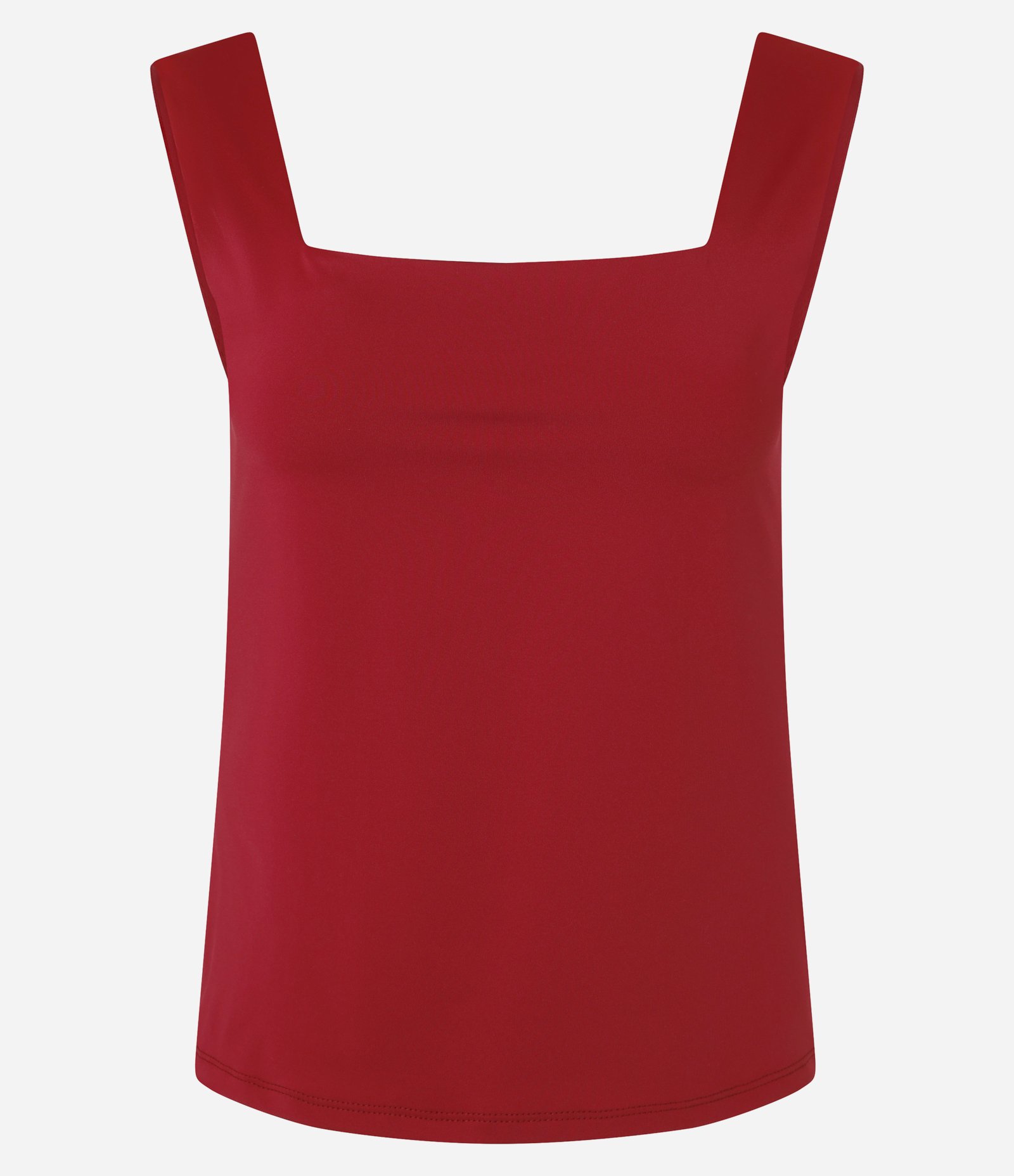 Blusa Básica em Poliamida com Decote Quadrado Vermelho 1