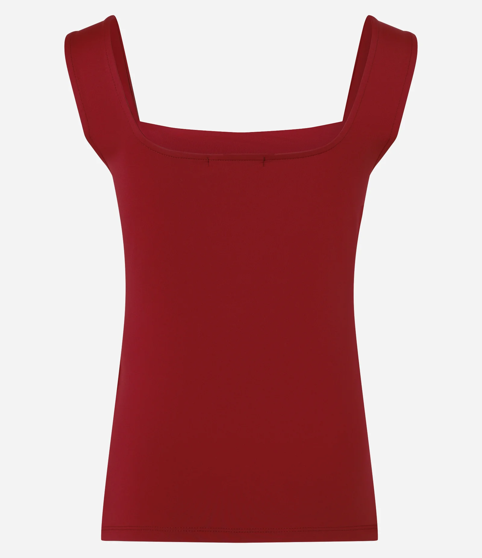 Blusa Básica em Poliamida com Decote Quadrado Vermelho 2