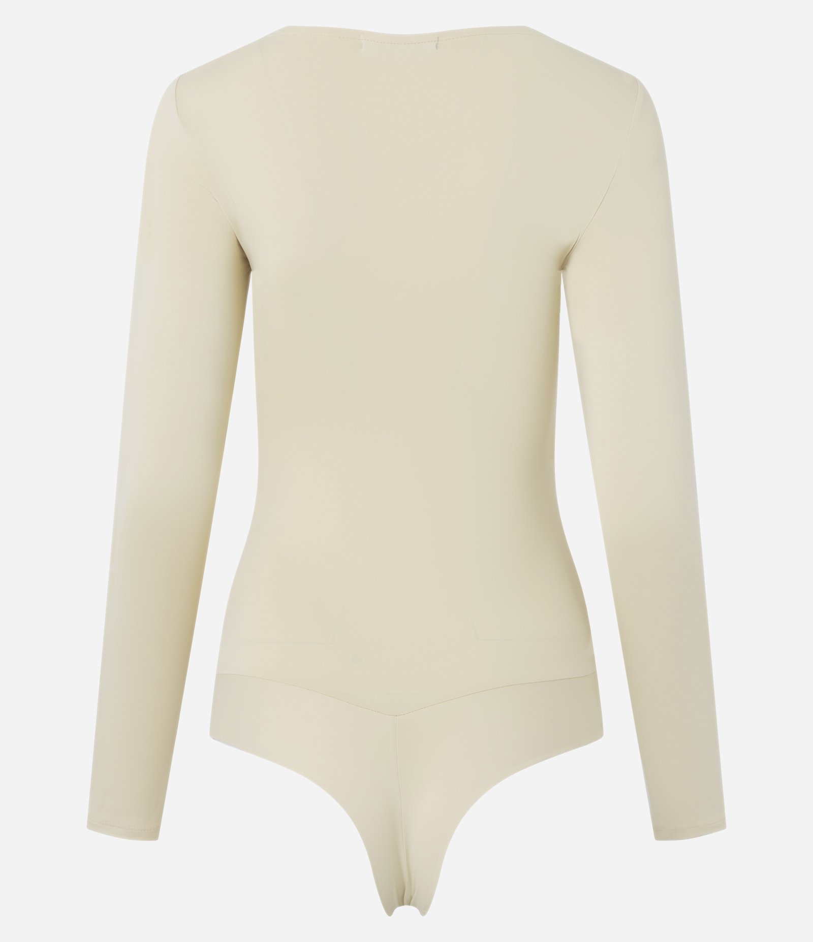 Body Básico em Poliamida com Gola Canoa Bege 2