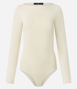 Body Básico em Poliamida com Gola Canoa