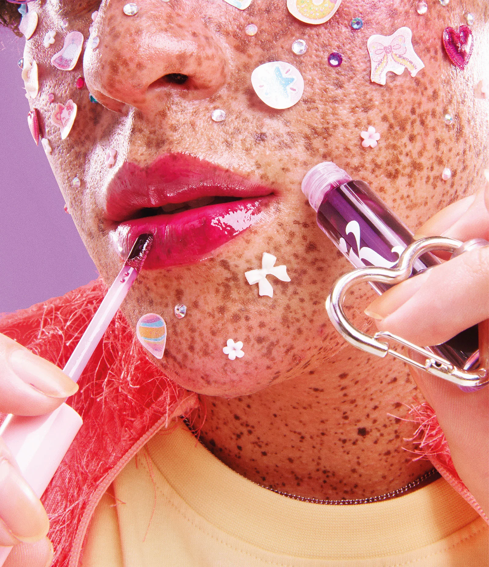 Gloss Labial Tattoo Gloss By Karen Bachini com Chaveiro e Adesivos Preto 2