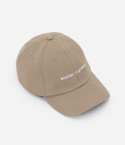 Boné em Algodão com Estampa Bordada Sonhar é Grátis