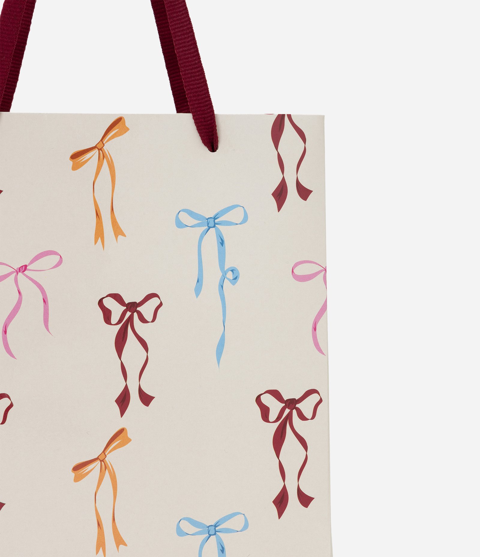 Embalagem de Presente Pequena com Estampa de Lacinhos Bege 3