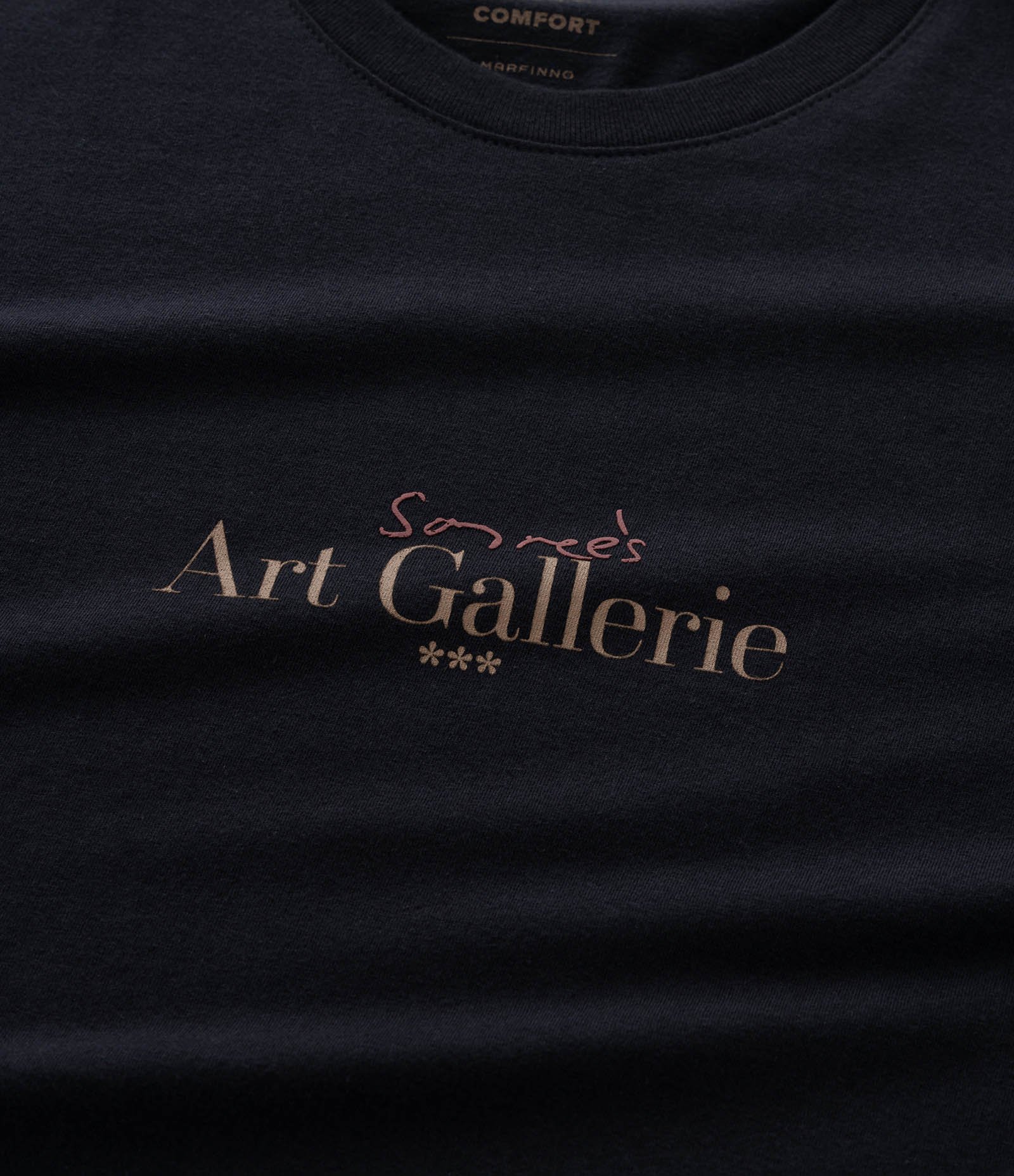 Camiseta Manga Curta em Algodão com Lettering Art Gallerie Preto 7