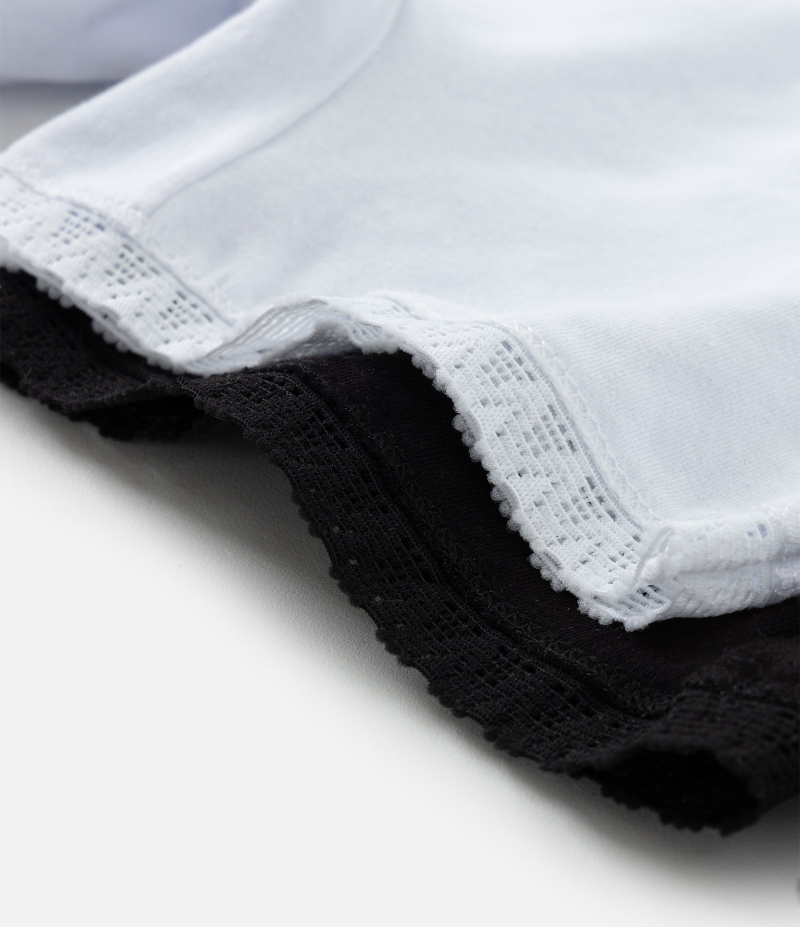 Kit 02 Calcinhas Boxer Infantil com Renda – Tam 2 a 14 Preto/Branco 3