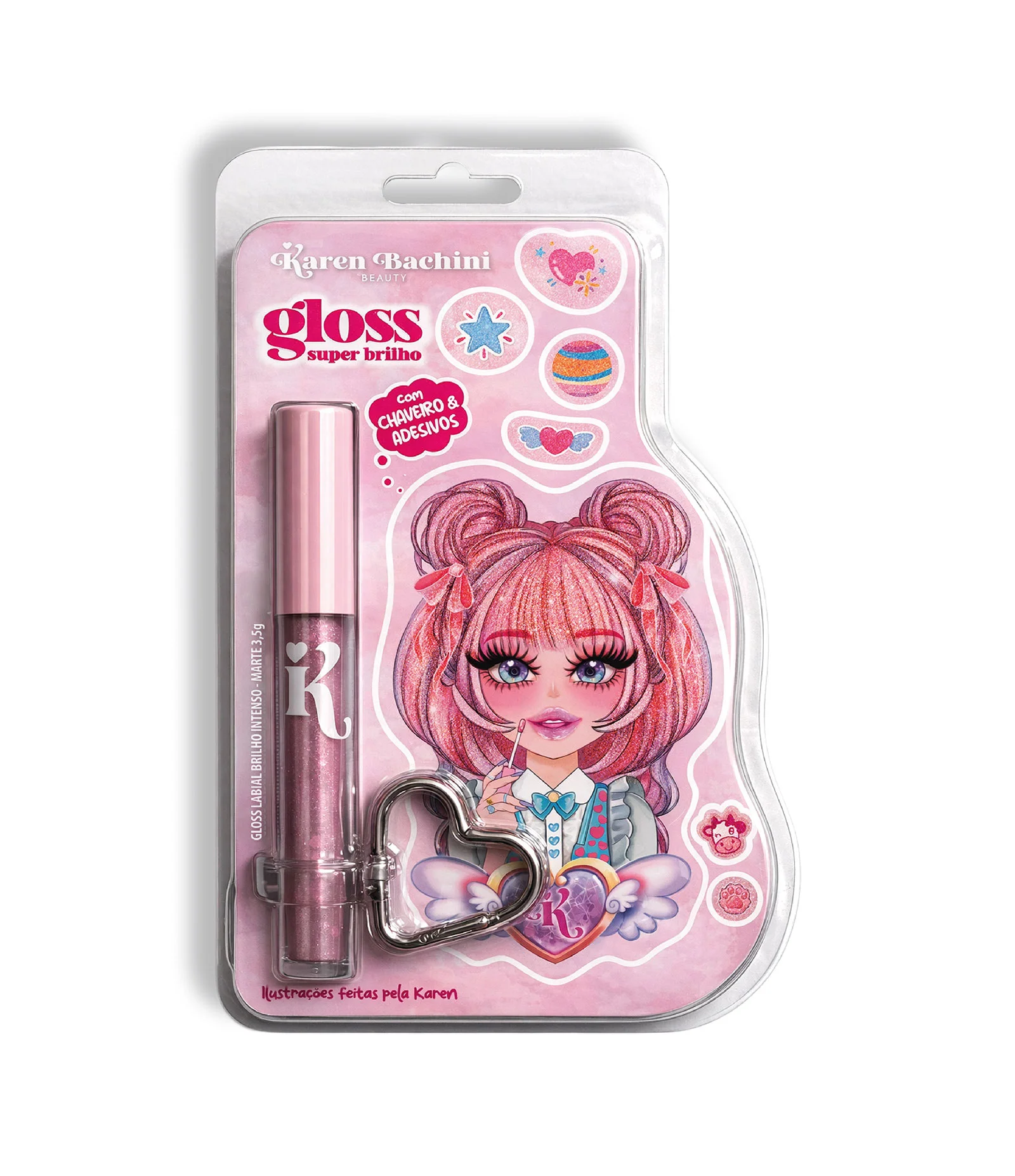 Gloss Labial Brilho Intenso Marte By Karen Bachini com Blister Rosa 1