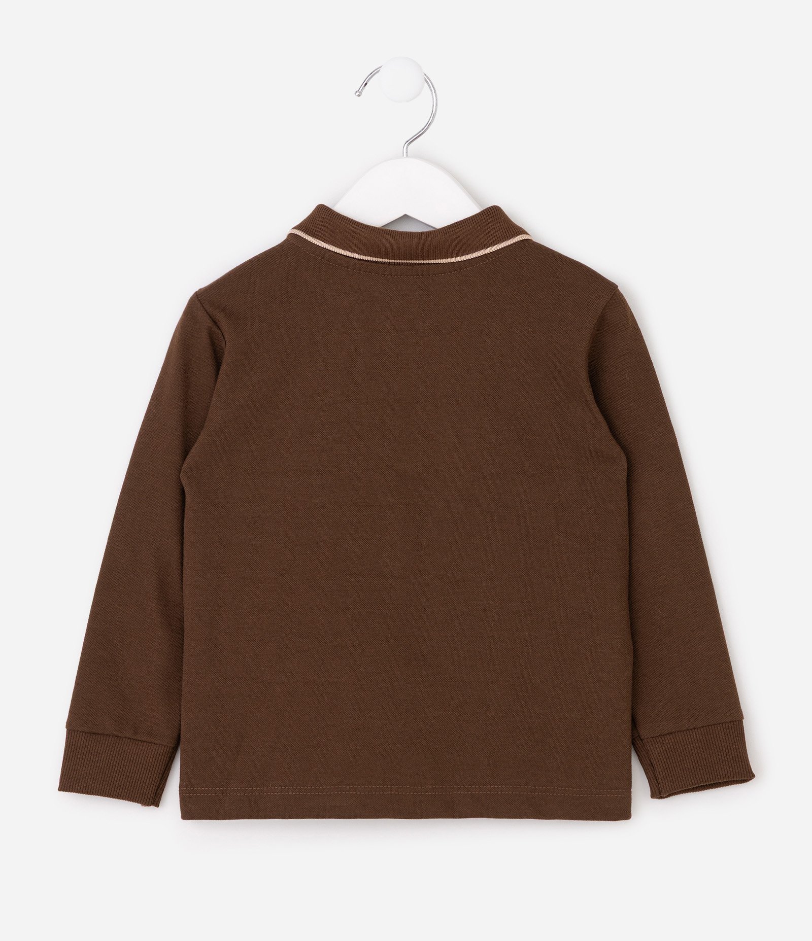 Polo Infantil Manga Longa com Mickey Minimal – Tam 2 a 6 Anos Marrom 2