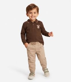 Polo Infantil Manga Longa com Mickey Minimal – Tam 2 a 6 Anos
