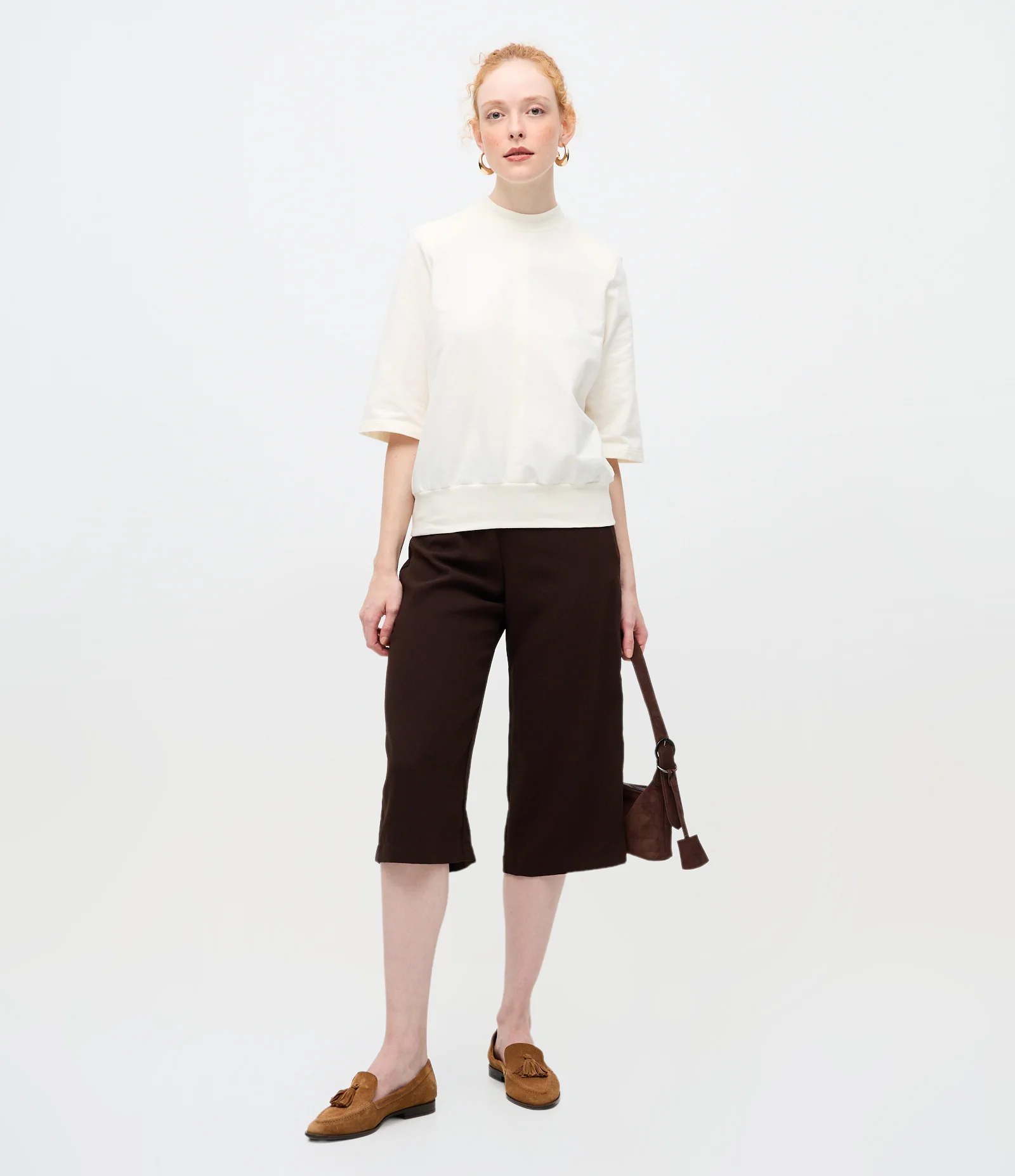 Blusa Oversized com Efeito Blusê e Ombreira Off White 2