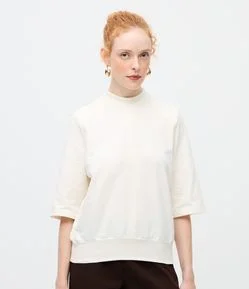 Blusa Oversized com Efeito Blusê e Ombreira