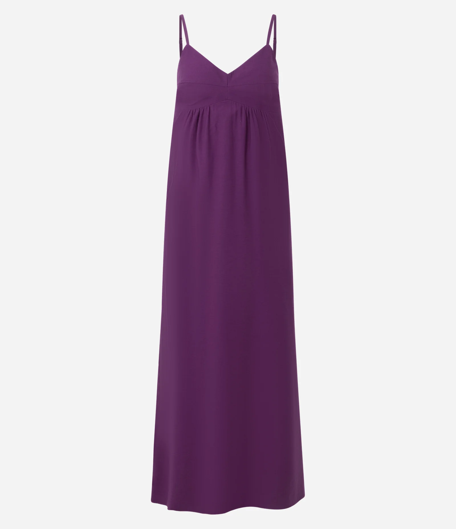 Vestido Midi Evasê em Viscose com Decote Coração Roxo 1