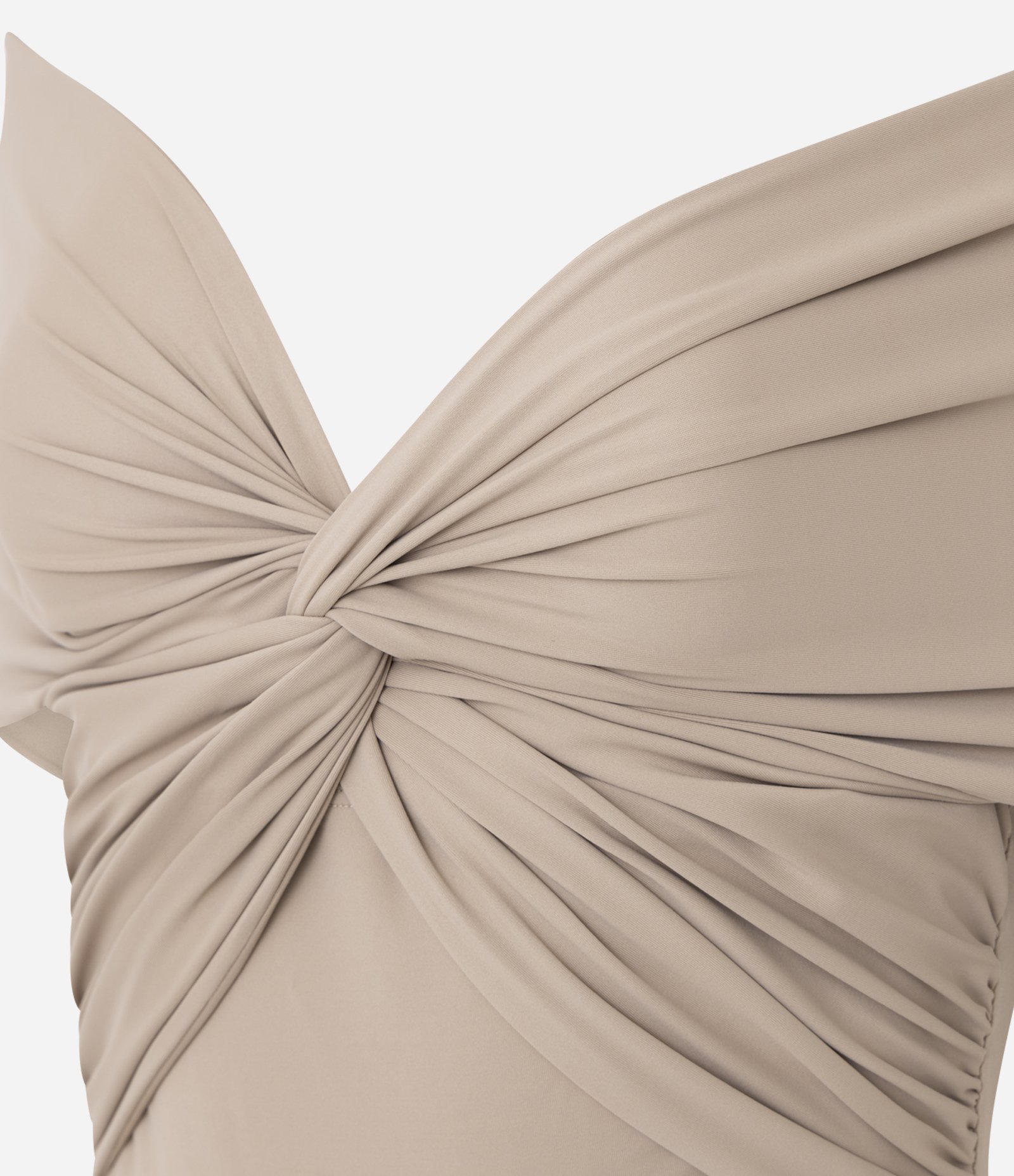 Body Ombro a Ombro com Nó no Busto Bege 2