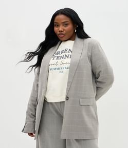 Blazer Alongado Xadrez Alfaiatado Curve & Plus Size