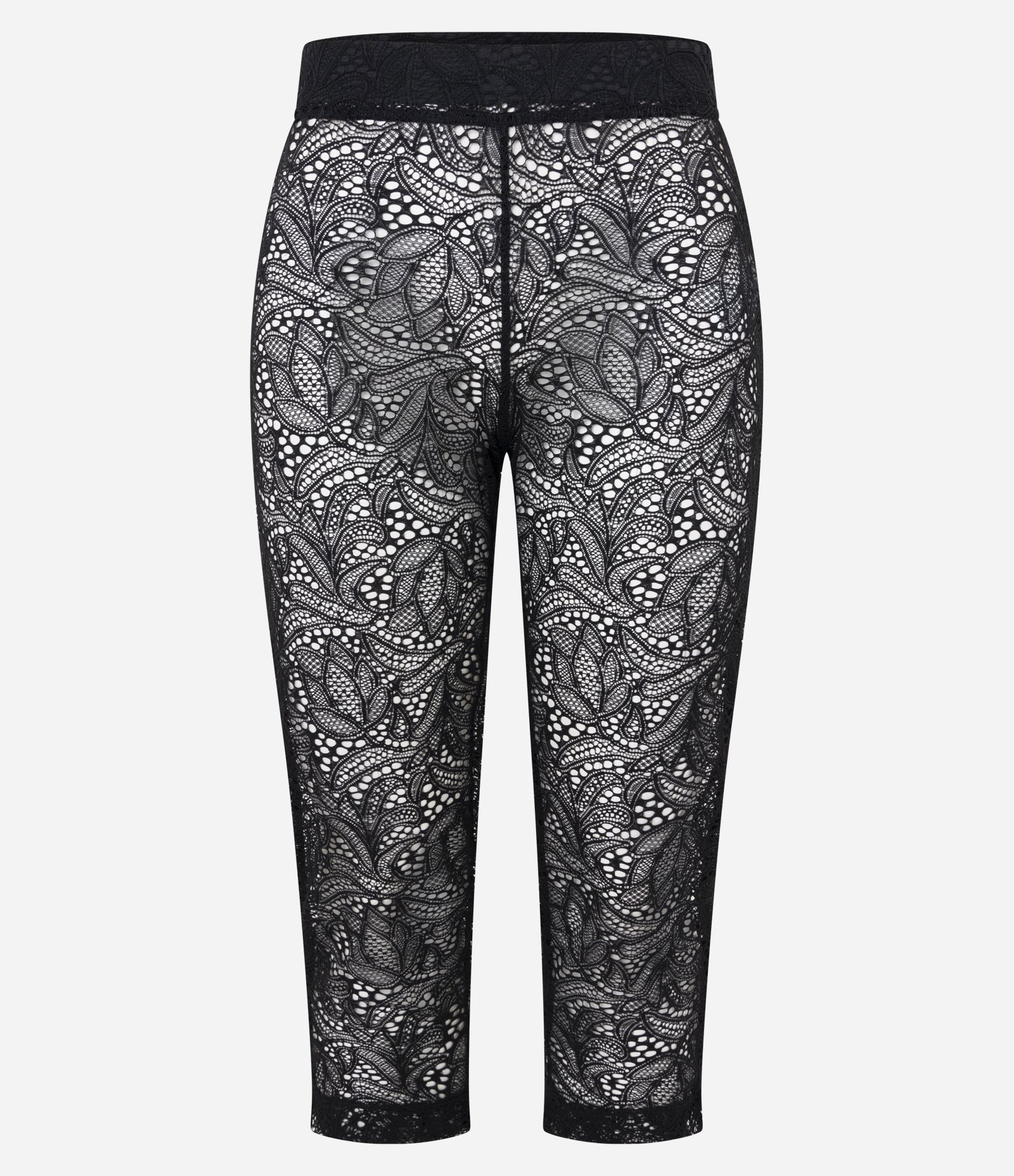 Calça Capri em Renda sem Forro Preto 7