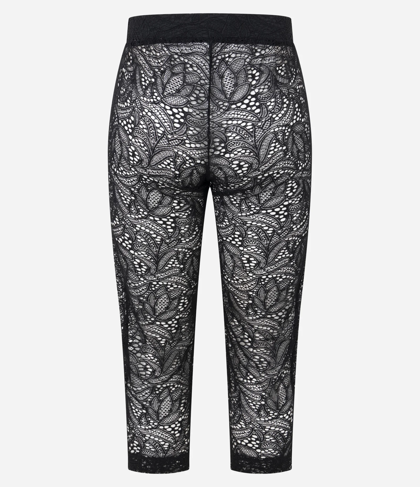 Calça Capri em Renda sem Forro Preto 1