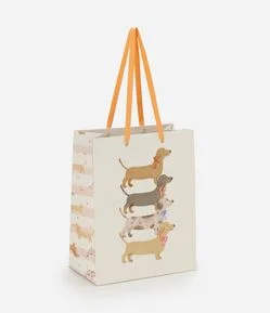 Embalagem de Presente Pequena com Estampa de Cachorro Salsicha