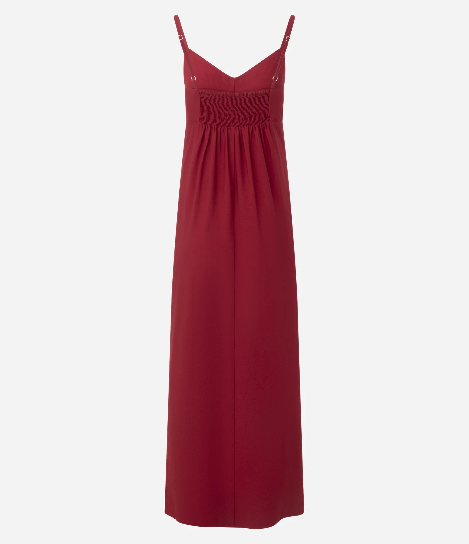 Vestido Midi Evasê em Viscose com Decote Coração Vermelho 2