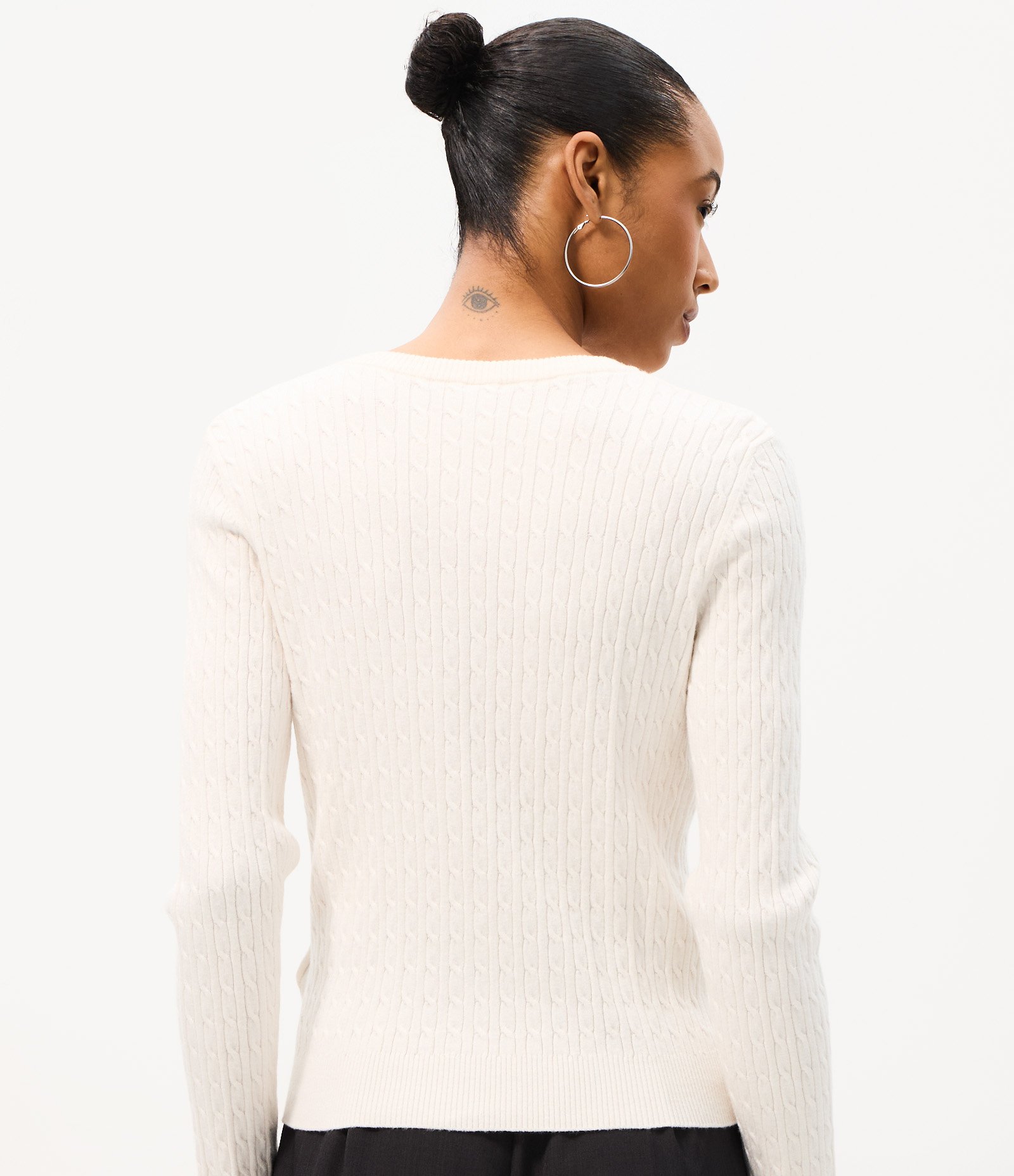 Cardigan em Tricô Texturizado com Barra Canelada Bege 4