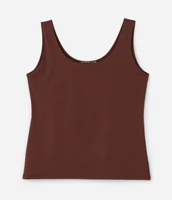 Blusa Regata em Poliamida com Alças Largas Curve & Plus Size