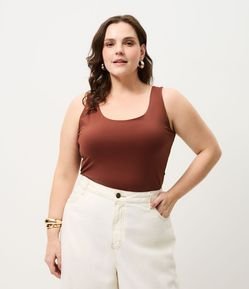 Blusa Regata em Poliamida com Alças Largas Curve & Plus Size