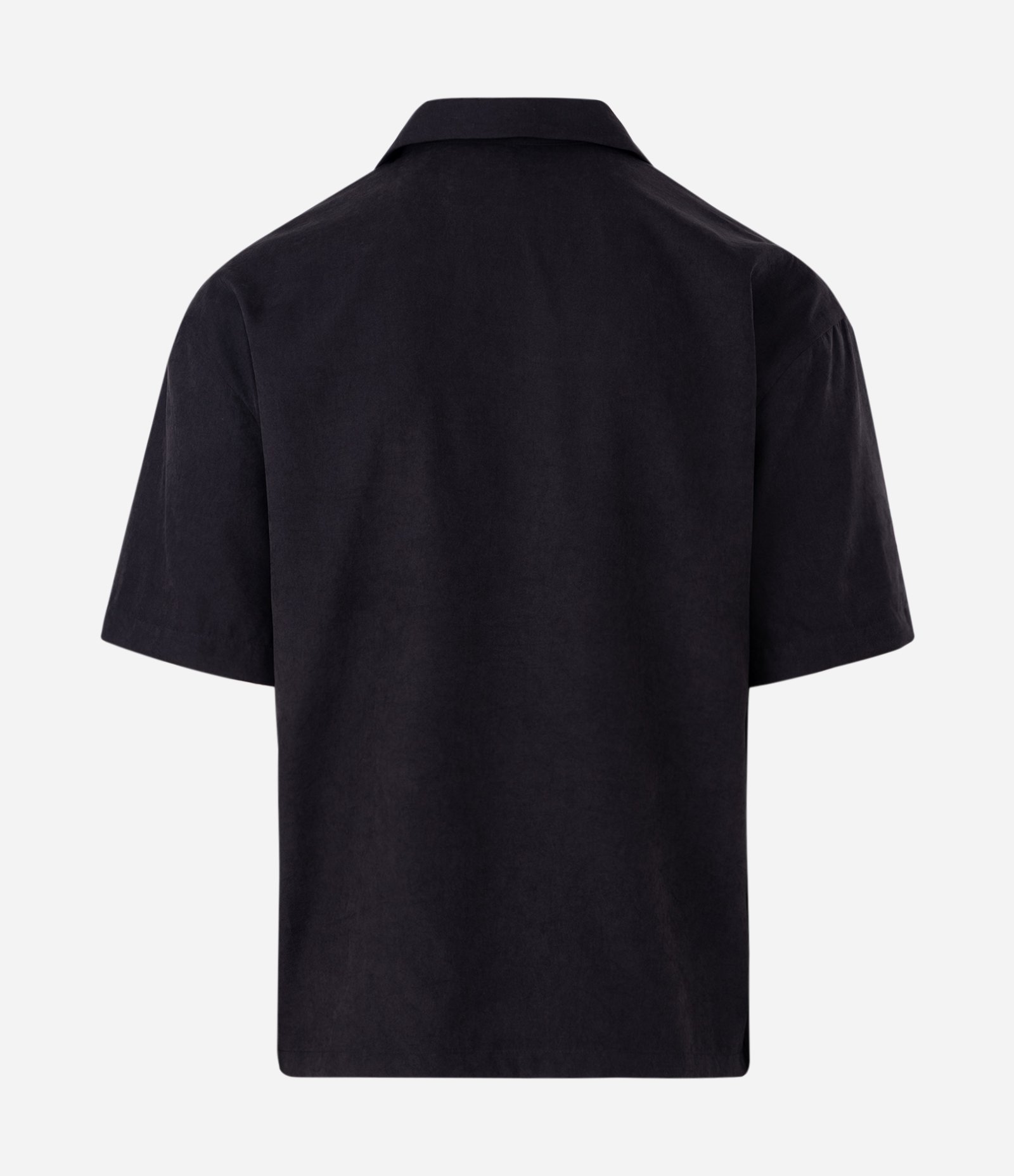 Camisa Manga Curta Suede com Gola Bowling Preto 2