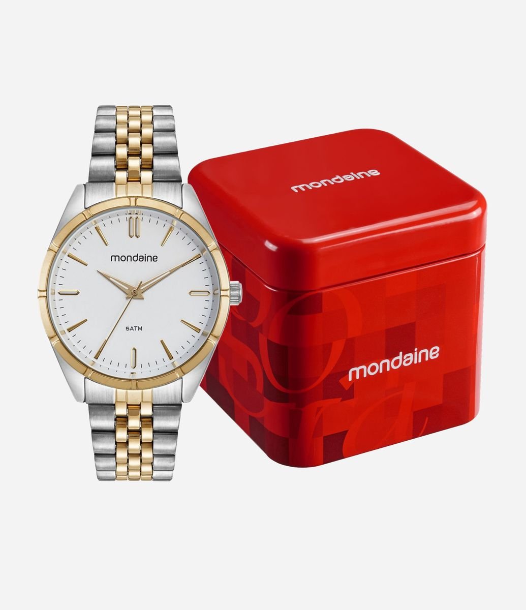Relógio Analógico Mondaine em Aço 32567GPMVBE3 Bicolor