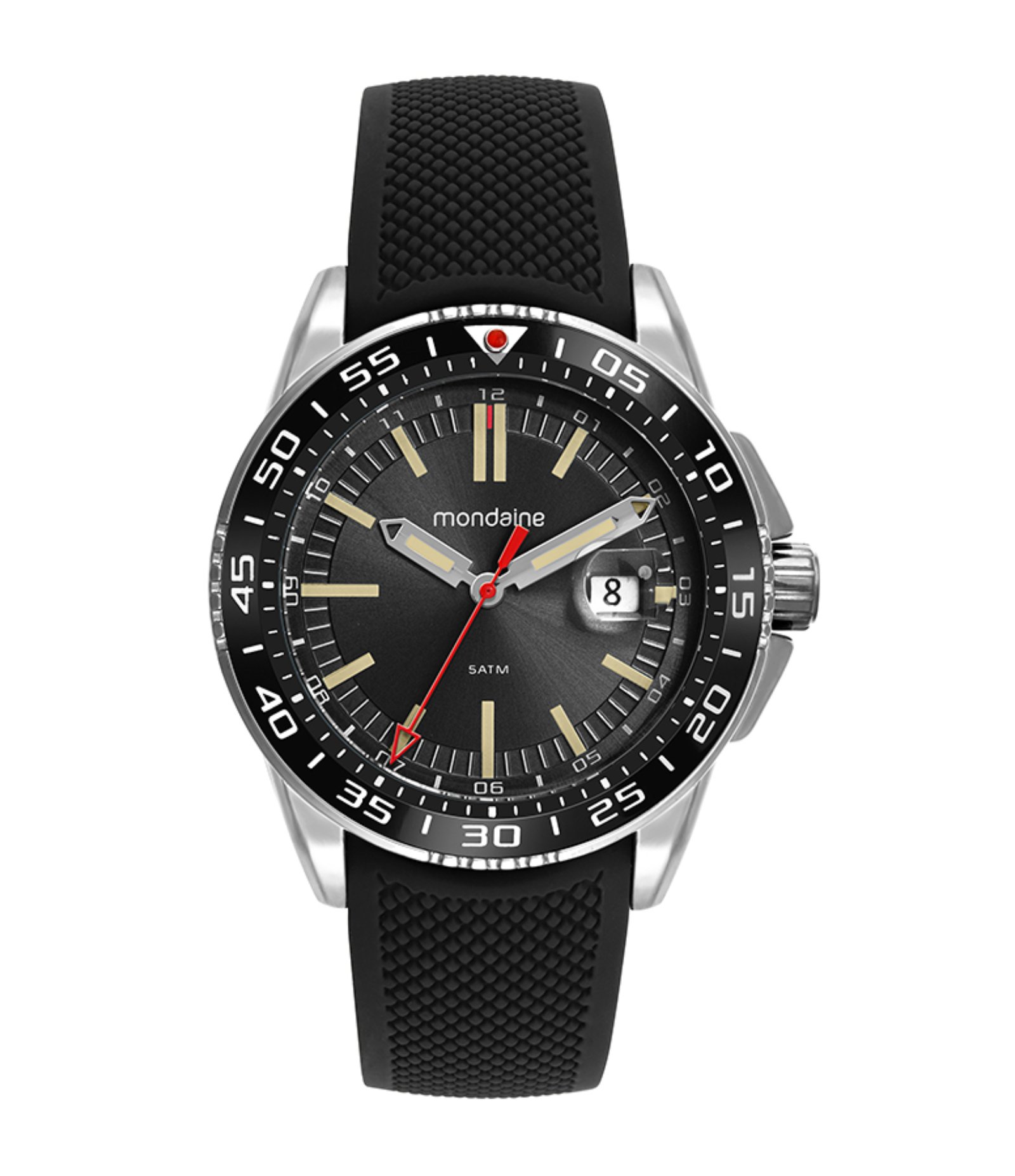 Relógio Analógico Mondaine em Silicone com Calendário 32882G0MVNI1 Preto 1