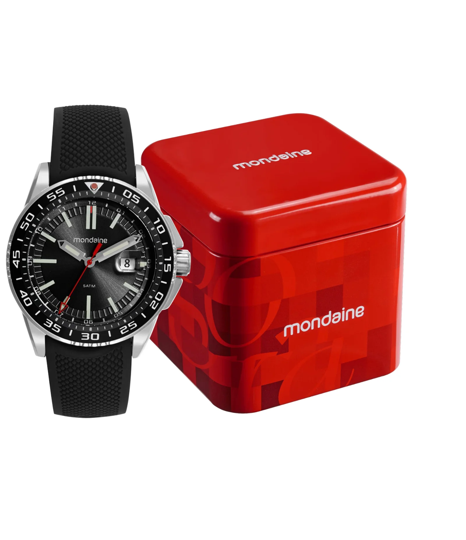 Relógio Analógico Mondaine em Silicone com Calendário 32882G0MVNI1 Preto 2