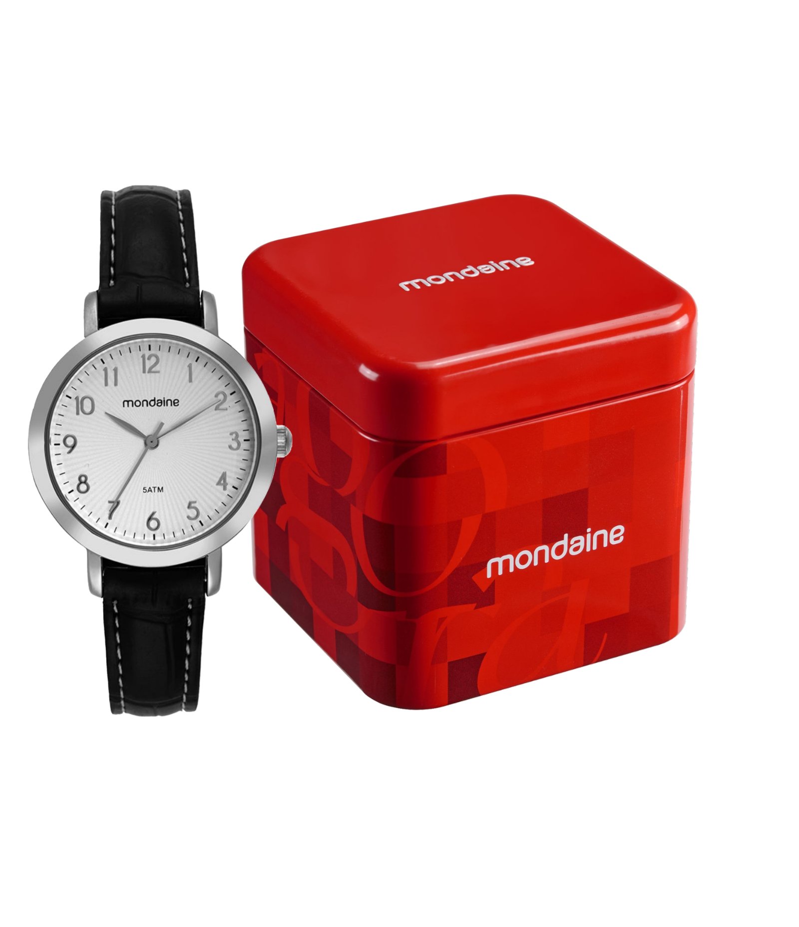 Relógio Analógico Mondaine em Couro Sintético 99756L0MVNH2 Preto 2