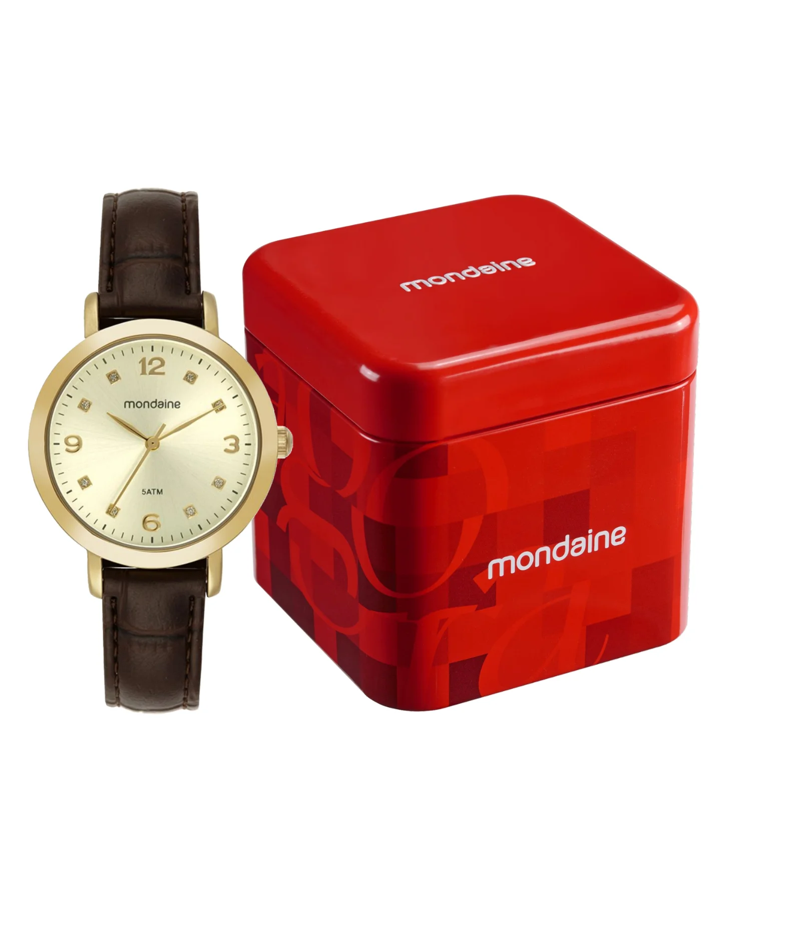 Relogios Analógico Mondaine em Couro Sintético 99757LPMVDH3 Marrom 2