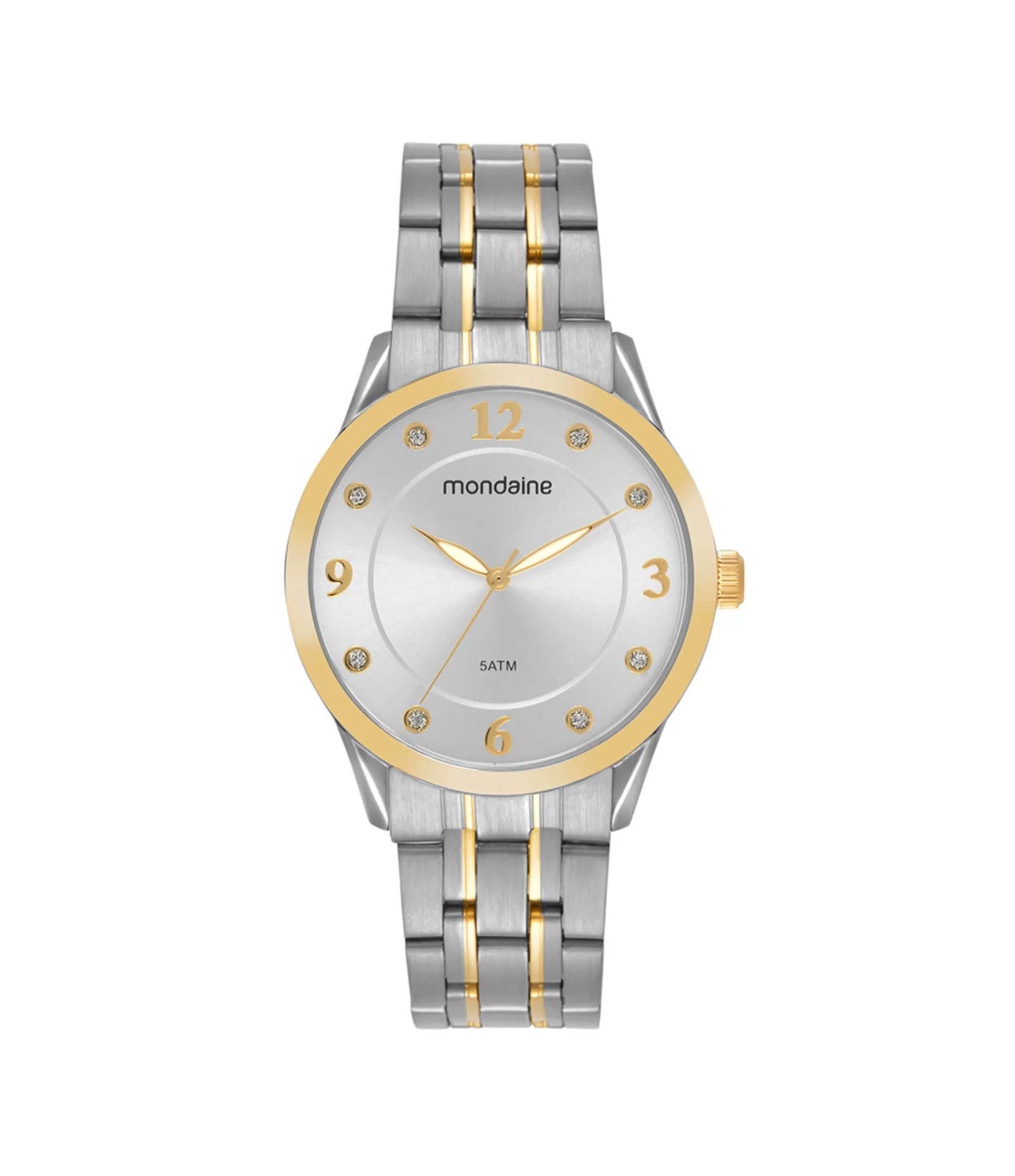 Relógio Analógico Mondaine em Aço 99819LPMVDE3 Dourado e Prata 1