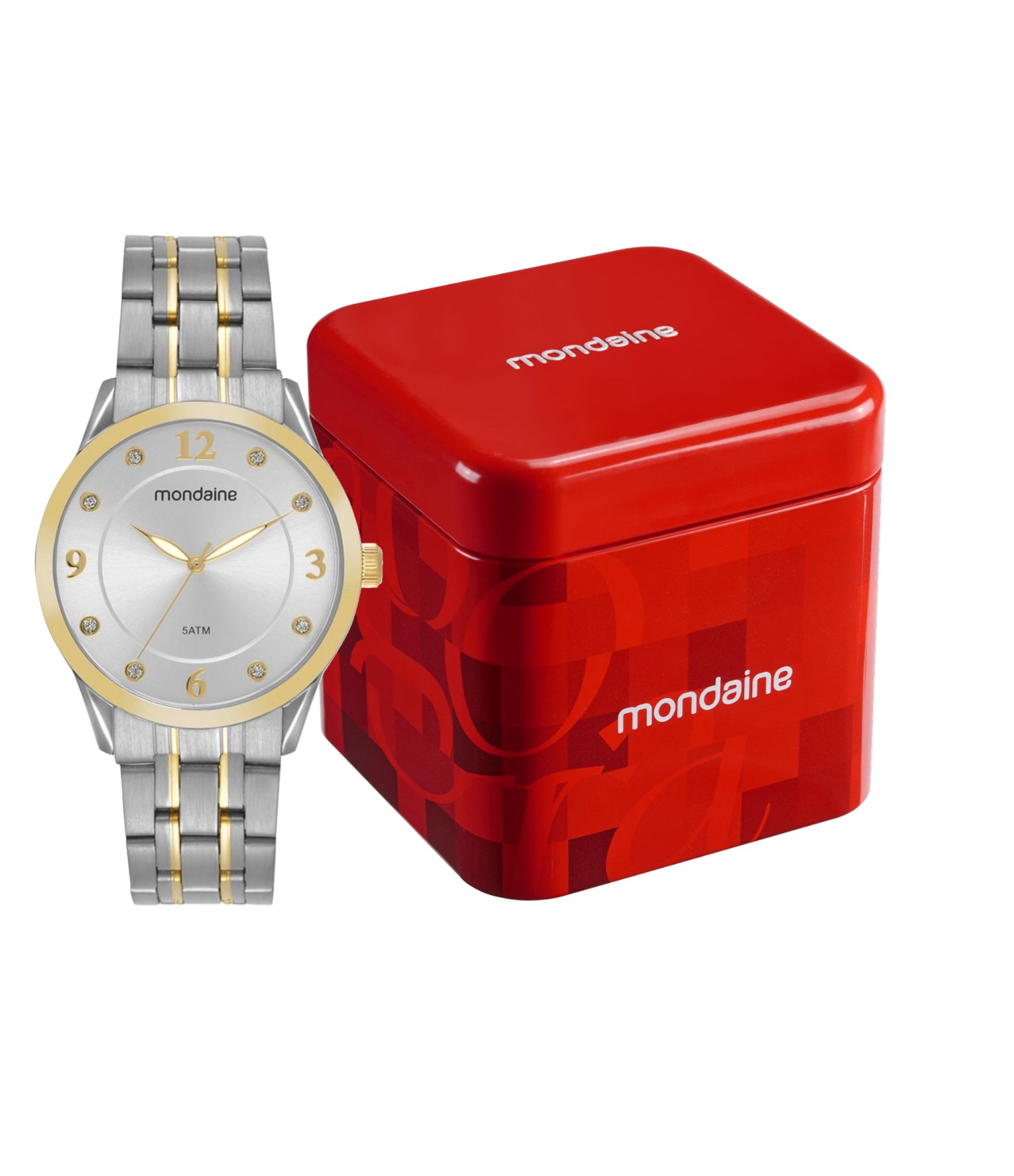 Relógio Analógico Mondaine em Aço 99819LPMVDE3 Dourado e Prata 2