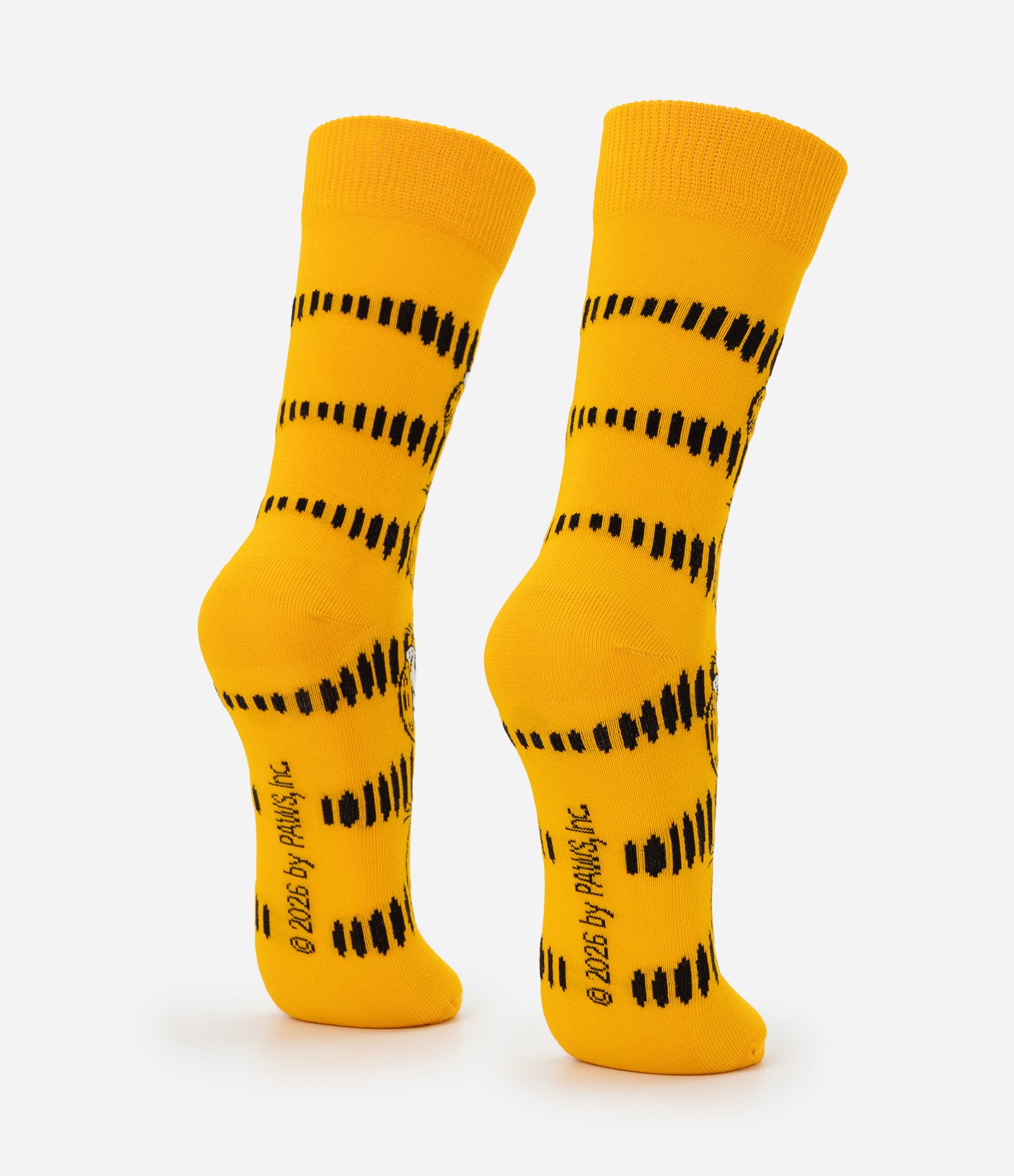 Meia Cano Longo em Algodão com Estampa do Garfield Amarelo 3