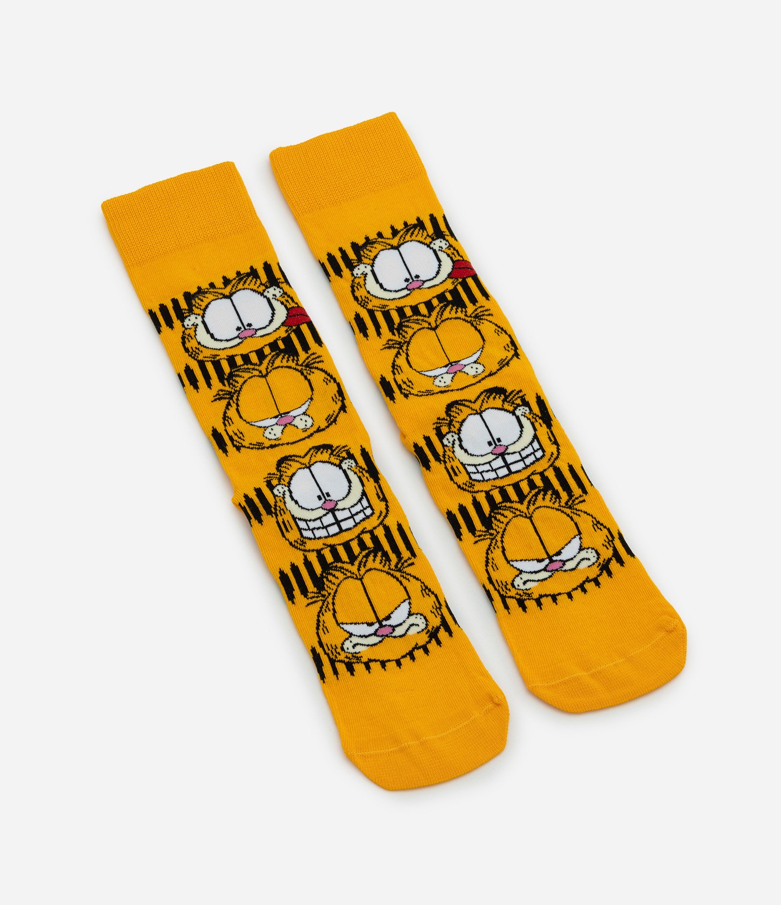 Meia Cano Longo em Algodão com Estampa do Garfield Amarelo 4