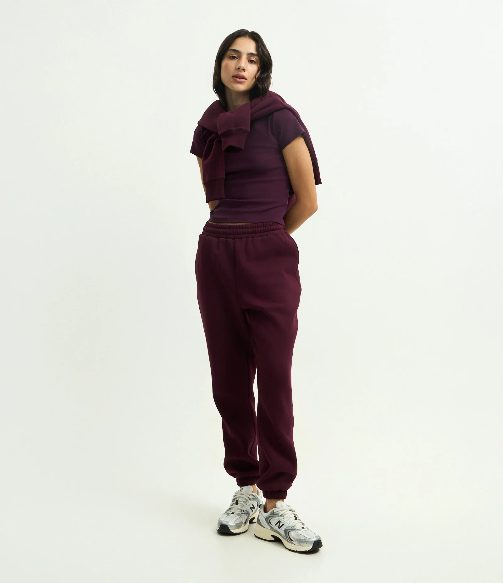 Blusa Alongada Ajustada em Ribana Vinho 2