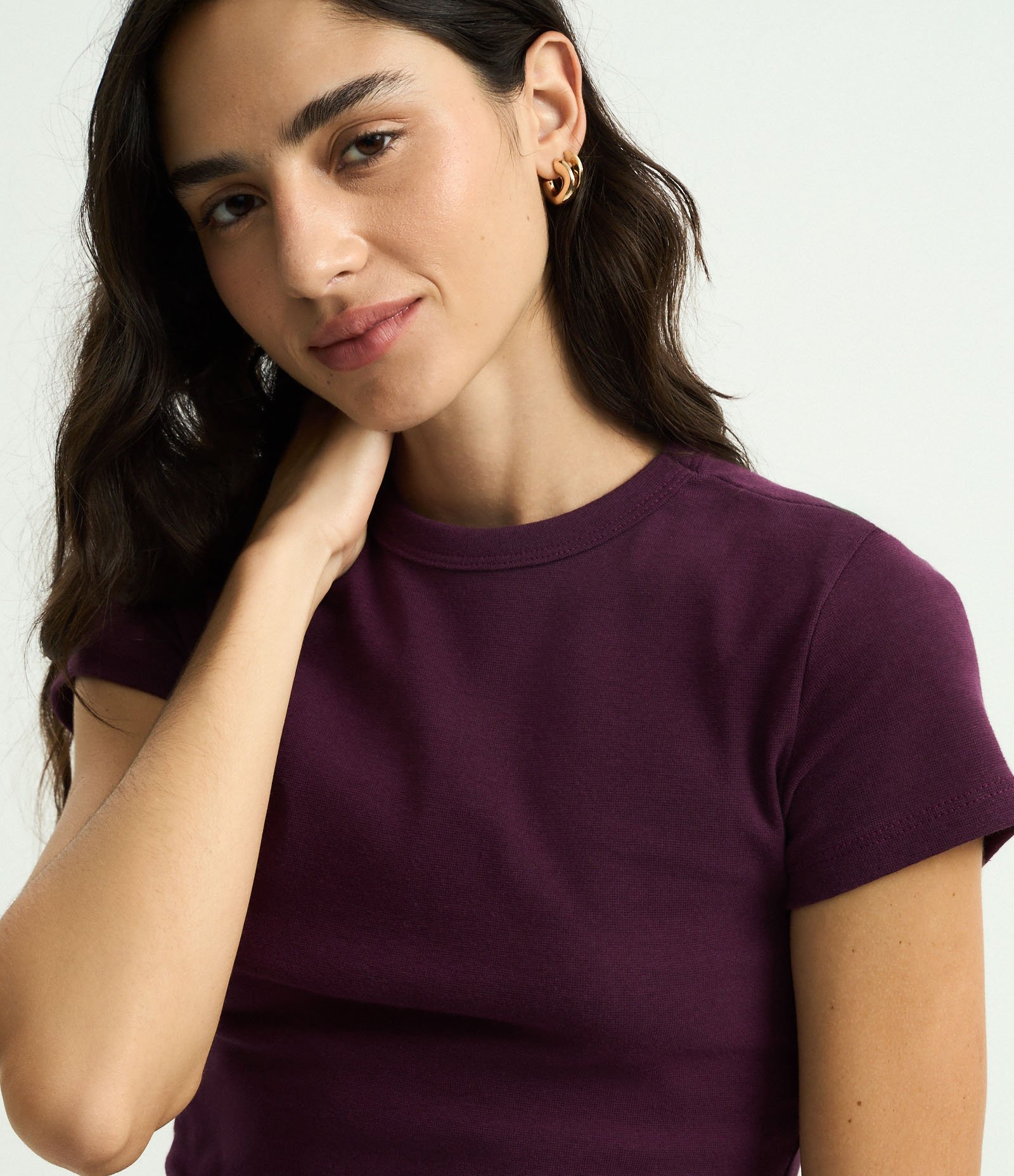 Blusa Alongada Ajustada em Ribana Vinho 4