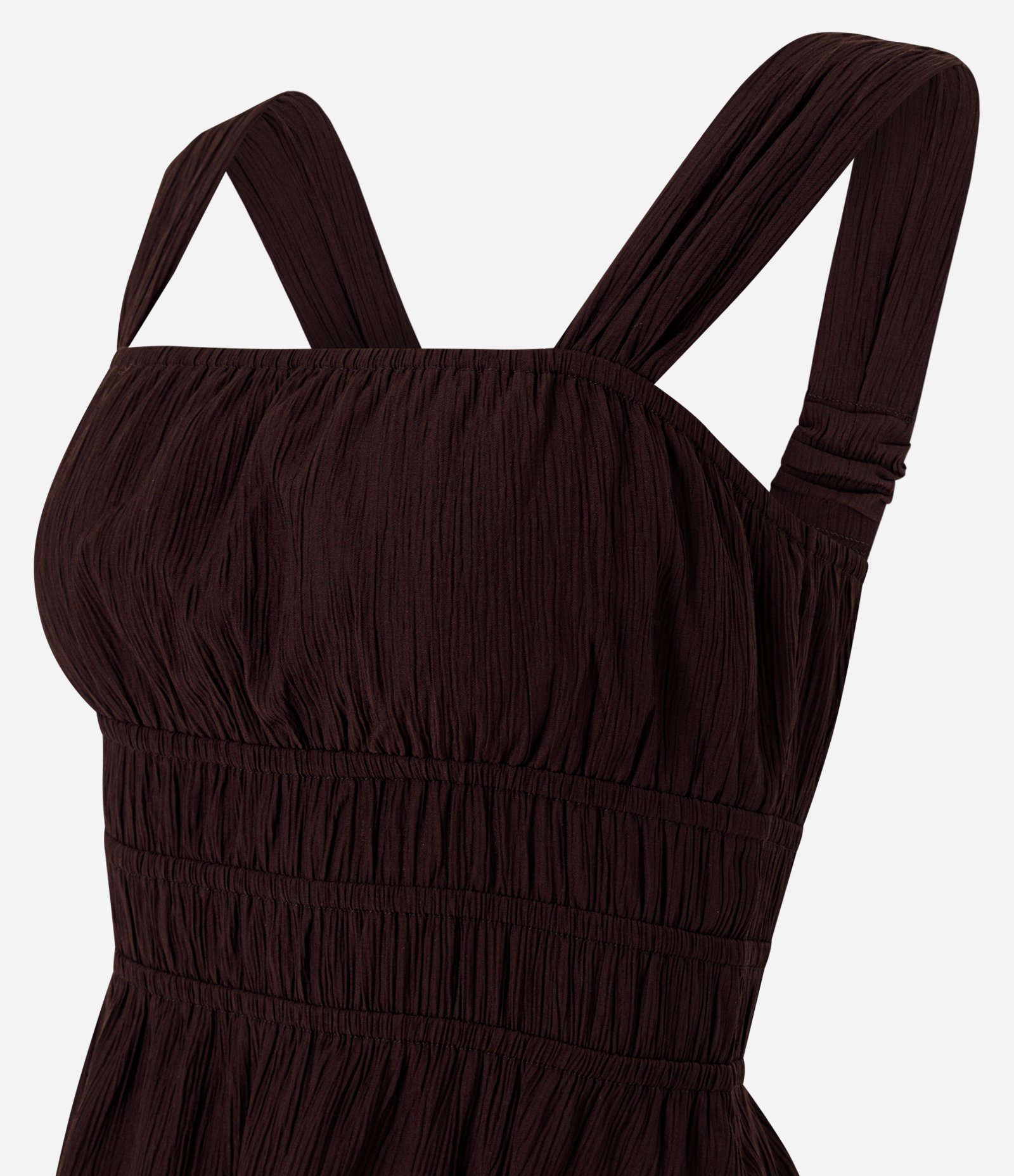 Blusa em Viscose Texturizada com Alças Largas e Franzidos Bordô 6