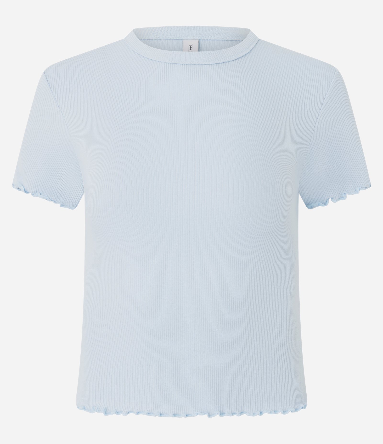 Blusa Manga Curta com Gola Redonda Azul Claro 2