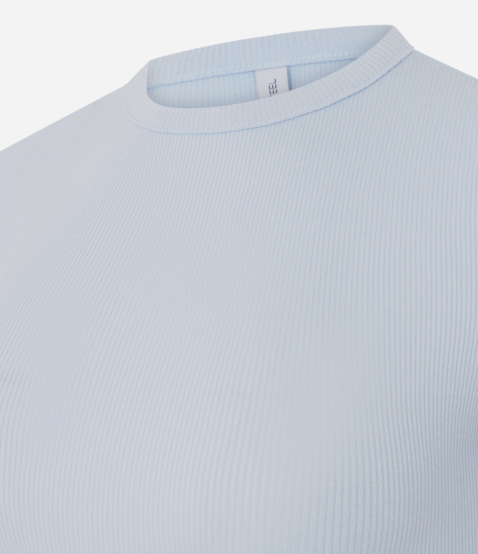 Blusa Manga Curta com Gola Redonda Azul Claro 3