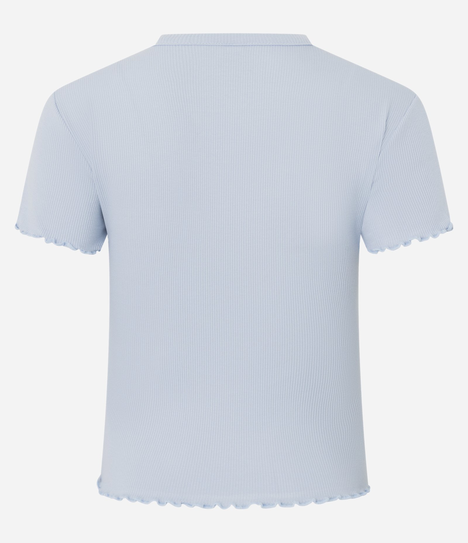 Blusa Manga Curta com Gola Redonda Azul Claro 4