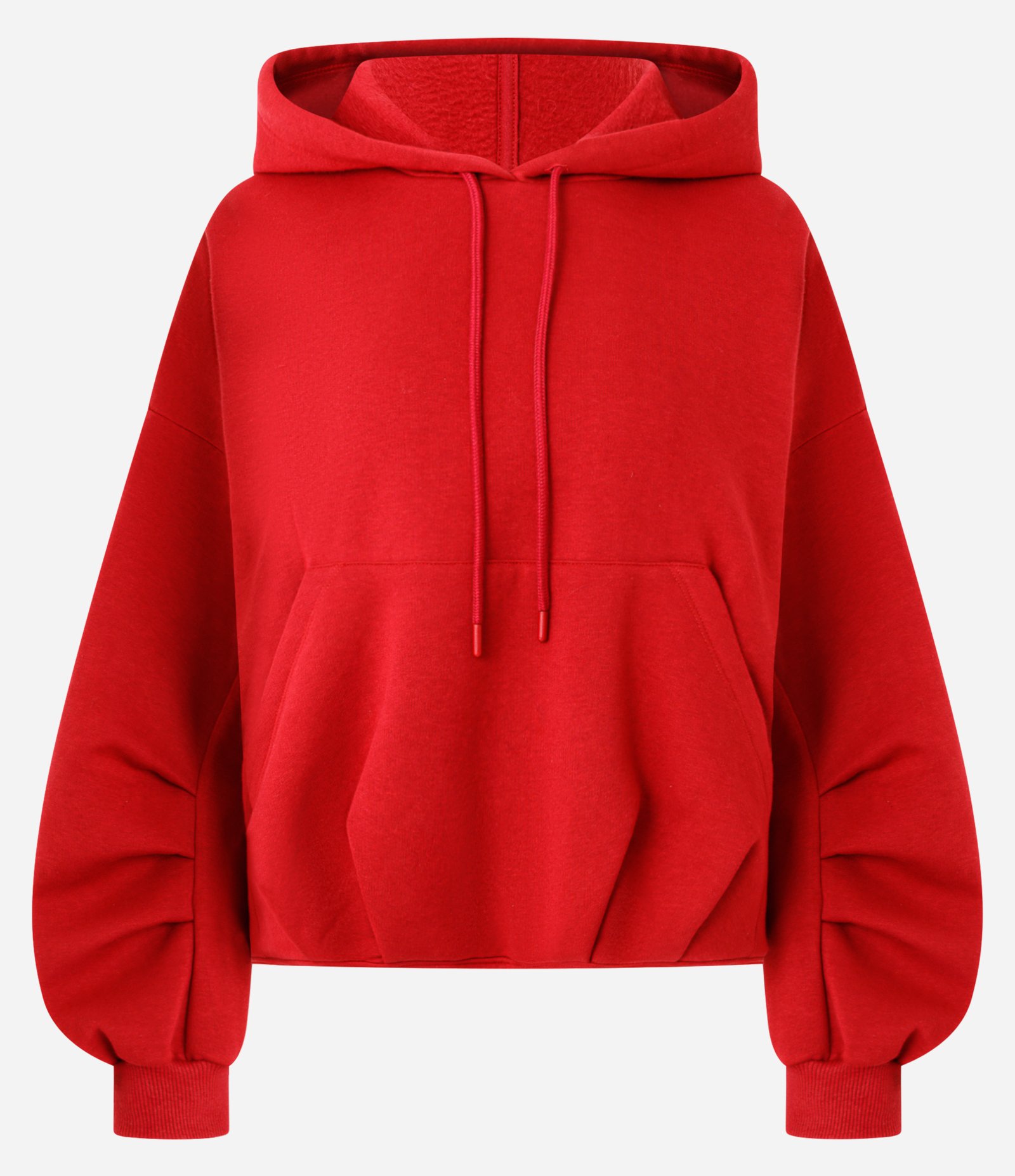 Moletom Balonê com Mangas Bufantes e Pregas Vermelho 2