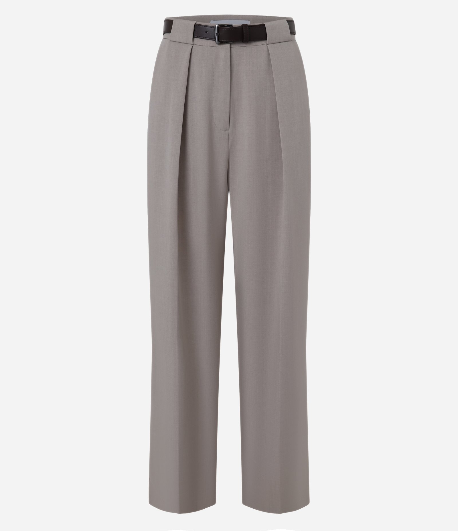 Calça Pantalona com Cinto e Alfaiatada Bege 1