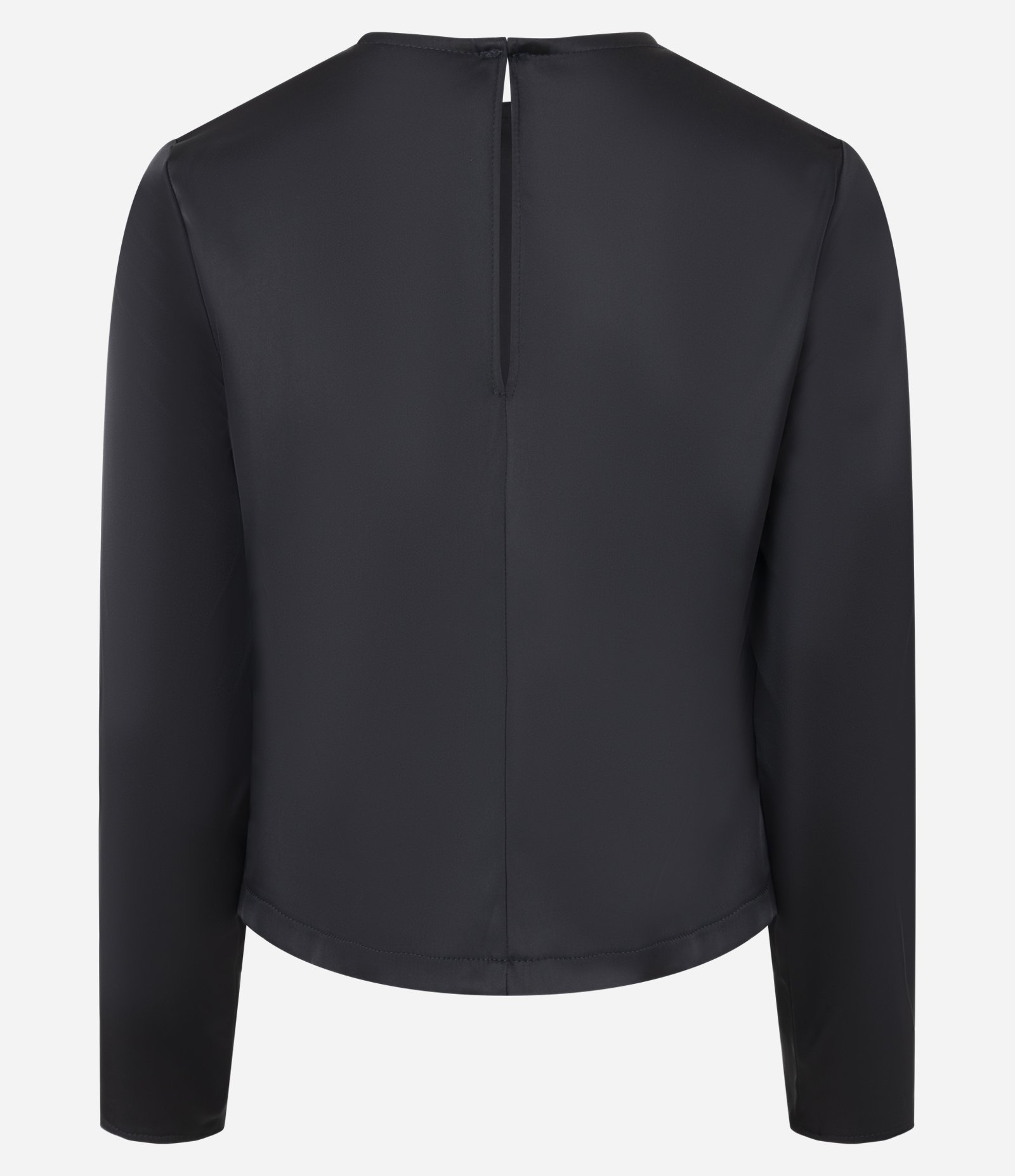 Blusa Acetinada com Manga Longa e Fechamento Posterior Preto 2