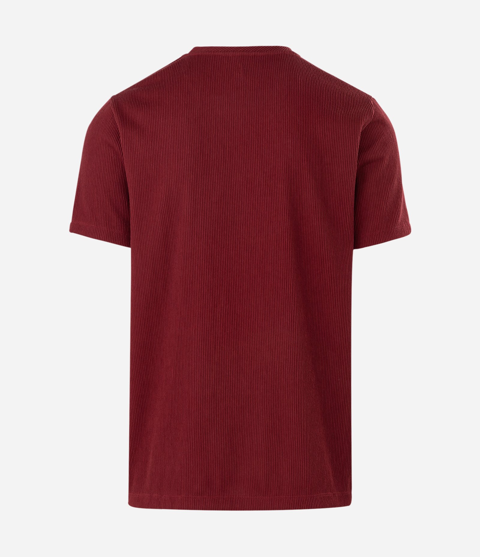 Camiseta Regular em Algodão Texturizado Vermelho Escuro 6