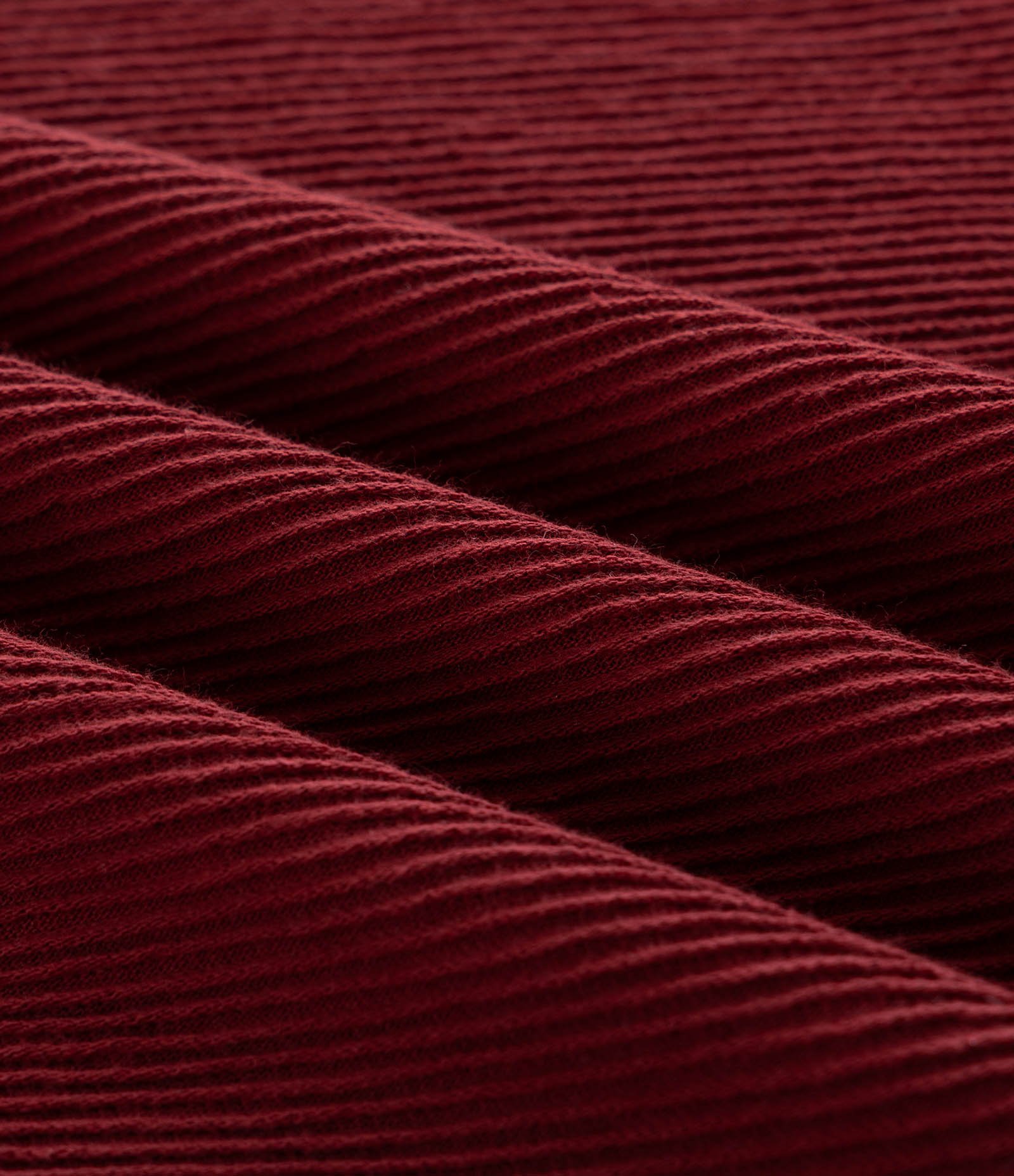 Camiseta Regular em Algodão Texturizado Vermelho Escuro 7