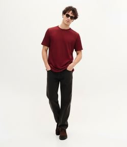 Camiseta Regular em Algodão Texturizado