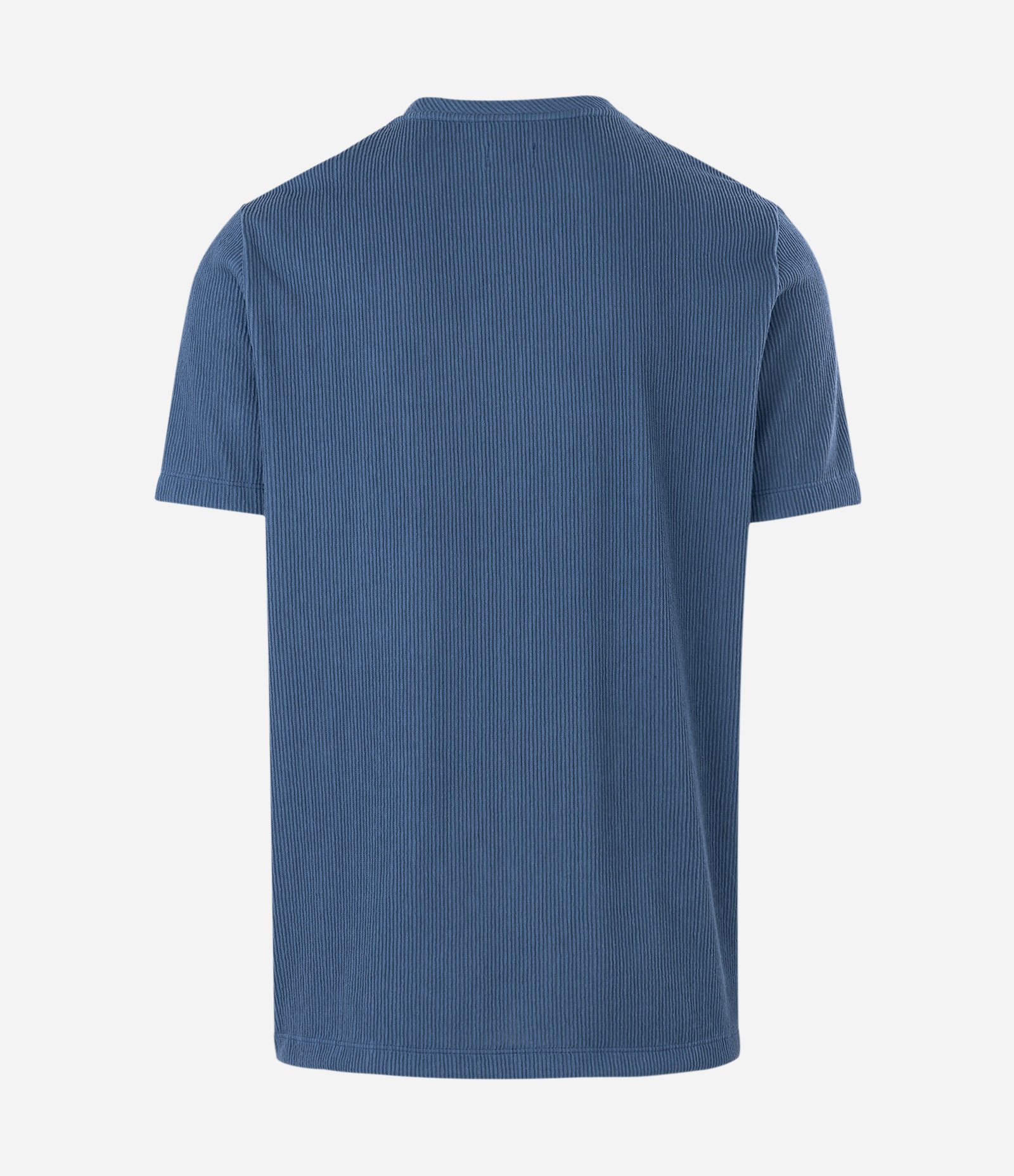 Camiseta Regular em Algodão Texturizado Azul 6